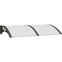 vidaXL Türvordach Schwarz und Transparent 150x75 cm Polycarbonat