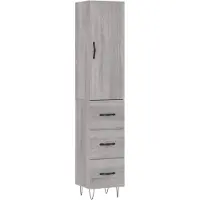 vidaXL Highboard Grau Sonoma 34,5x34x180 cm Holzwerkstoff