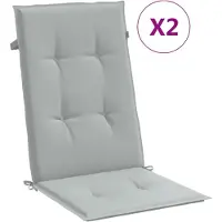 vidaXL Hochlehner-Auflagen 2 Stk. Melange Hellgrau 120x50x4 cm Stoff