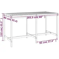 vidaXL Gartentisch 203,5x90x110 cm Massivholz Douglasie