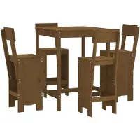vidaXL 5-tlg. Gartenbar-Set Honigbraun Massivholz Kiefer