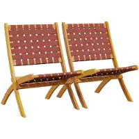 vidaXL Klappstühle, 2 Stück, rotes Massivholz Akazie und Stoff