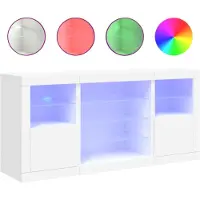 vidaXL Sideboard mit LED-Leuchten Weiß 142,5x37x67 cm