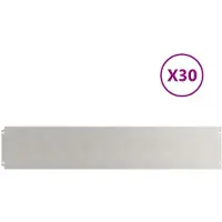 vidaXL Raseneinfassung 30 Stk. 20 x 103 cm Edelstahl Silber