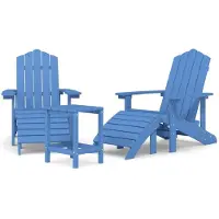 vidaXL Adirondack-Gartenstühle mit Hocker & Tisch HDPE Aquamarin