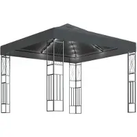 vidaXL Pavillon mit LED-Lichterkette 3x3 m Anthrazit Stoff