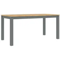 vidaXL Esstisch PANAMA Grau 160x80x75 cm Massivholz Kiefer