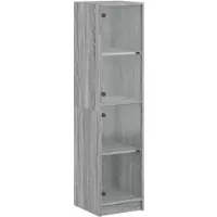 vidaXL Highboard mit Glastüren Grau Sonoma 35x37x142 cm