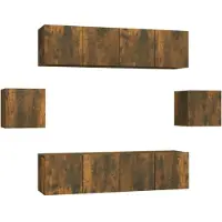 vidaXL 6-tlg. TV-Schrank-Set Räuchereiche Holzwerkstoff