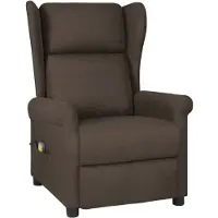 vidaXL Massagesessel Dunkelbraun Stoff