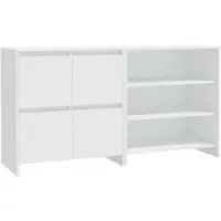 vidaXL 2-tlg. Sideboard Weiß Holzwerkstoff