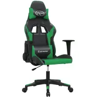 vidaXL Gaming-Stuhl mit Massagefunktion Schwarz und Grün Kunstleder