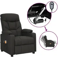 vidaXL Massagesessel Elektrisch Schwarz Stoff
