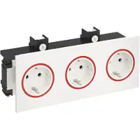 Obo Bettermann OBO 6121036 Steckdose SIGNA IN 3-fach RAL9010/rot 206x82x71 reinweiß RAL 9010 BRK 3STD rwsrt