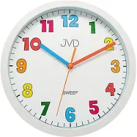 JVD HA46.3 Wanduhr für Kinder Kinderwanduhr Quarz analog weiß leise ohne Ticken