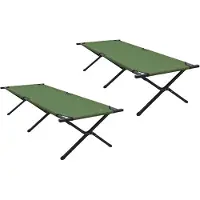 Markenlos Klappbares Campingbett in Grün aus Oxford-Gewebe, 210x80x46 cm
