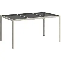 Syfax Gartentisch Weiß 150 x 90 x 75 cm Poly-Rattan