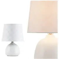 Rabalux 4379 Tischleuchte Ellie, E14, Keramik, weiß, rund, Standard, ø180mm