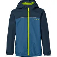 Vaude Regenjacke Kinder Turaco III in Blau – wasser- & winddichte Outdoor-Jacke für Kinder, atmungsaktiver Kinder Windbreaker mit Kapuze – Größe: 104