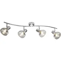Globo Lighting Strahler Metall verchromt, Glas, beweglich, LxBxH: 700x80x160mm, exkl. 4x E14 40W 230V