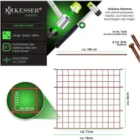 Kesser Teichzaun Gartenzaun Steckzaun Komplettset Metall, Oberbogen Rund, inkl. Hammer + Stäbe