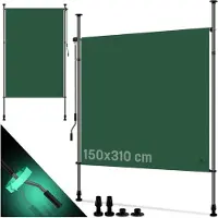 Kesser Klemmmarkise Senkrechtmarkise außen ausziehbar & blickdicht, mit Handkurbel, ohne Bohren