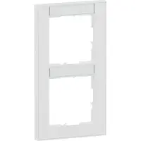 Legrand 765992 SEANO+ 2-fach Rahmen vertikal mit Beschriftungsfeld, Farbausführung Ultraweiß