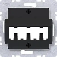 Hager WAF2162BM Zentralplatte für 3 MINI-COM Module, A.x/C.x, nachtschwarz matt