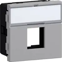 Hager G45MM051LAN Geräteeinbauset für 1x Multimedia Typ 05 Direkt Klipping 45x45 Aluminium