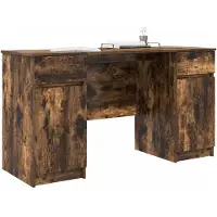 vidaXL Schreibtisch Räuchereiche Holzwerkstoff 140 x 49 x 76 cm