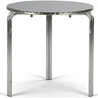 Markenlos MBH – Stapelbarer runder Aluminiumtisch, 60 x 60 cm, für die Gastronomie im Innen- und Außenbereich sowie für Bar, Restaurant und Café