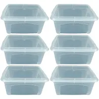 Novaliv 6x Aufbewahrungsbox 2l transparent mit Deckel - Stapelbox klein Plastikbox Kunststoff plastic storage Box multibox 20cm