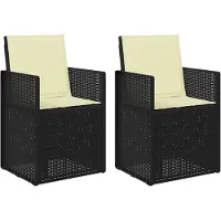 Markenlos Gartenstuhl-Set aus 2 Klappstühlen in Anthrazit und Creme, 53x47x88 cm, wetterfest aus Polypropylen, modernes Design, robust und platzsparend für Terrasse, Balkon und Garten