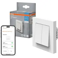 Osram SMART+ WiFi Matter Wandschalter, 2 Kanal, 16AX, IP20, weiß, Relais Schalter, Unterputz, 27mm