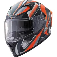 Germot Helm GM 711 matt-schwarz/orange - Größe M