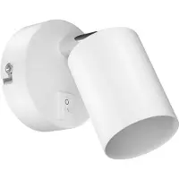 Ledscom.de Wandleuchte WAIKA, Schalter, weiß matt, rund, 1x GU10 max. 60W