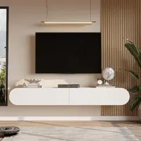 Skye Decor , Hochwertiger TV-Ständer, 100% Melamin, Weiß, 200 cm, Wandmontage möglich