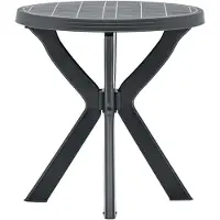 Markenlos Bistrotisch aus Kunststoff in Anthrazit, Ø70 cm, für den Garten
