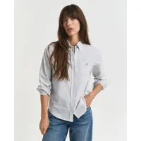 Gant für Damen. 4300502 Blau gestreiftes Oxfordhemd (38), Lässig, Baumwolle, Langarm