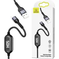 Usams Geflochtenes Kabel U48 Lightning 1.2M 2A Schnelles Laden Geführt Schwarz/Schwarz Sj423Usb01 (Us-Sj423)