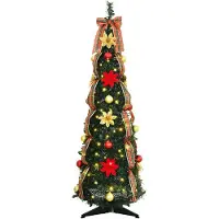 vidaXL Künstlicher Weihnachtsbaum mit 50 LEDs Grün 125 cm PVC