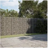 vidaXL Gabione mit Deckel 1000x50x200 cm Verzinktes Eisen