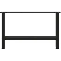 vidaXL Couchtischbeine Schwarz 2 Stk. 70x(42-43) cm Stahl