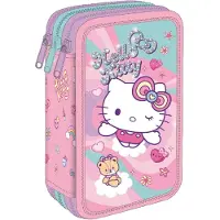 CoolPack | Federmäppchen Jumper 3 Hello Kitty Pink, 3 Fächer, komplett ausgestattet, kreativ und praktisch