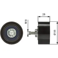 Gates Umlenk-/Führungsrolle, Keilrippenriemen t36373 für BMW