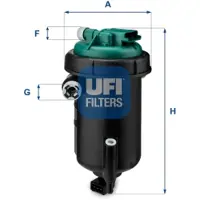 Ufi Kraftstofffilter 5514800 Filtereinsatz 233mm für PEUGEOT FIAT
