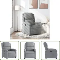 The Living Store Relaxsessel Hellgrau Stoff