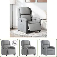 The Living Store Relaxsessel Elektrisch Hellgrau Stoff