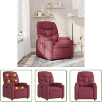 The Living Store Massagesessel Weinrot Stoff