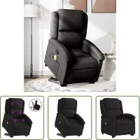 The Living Store Massagesessel mit Aufstehhilfe Schwarz Stoff